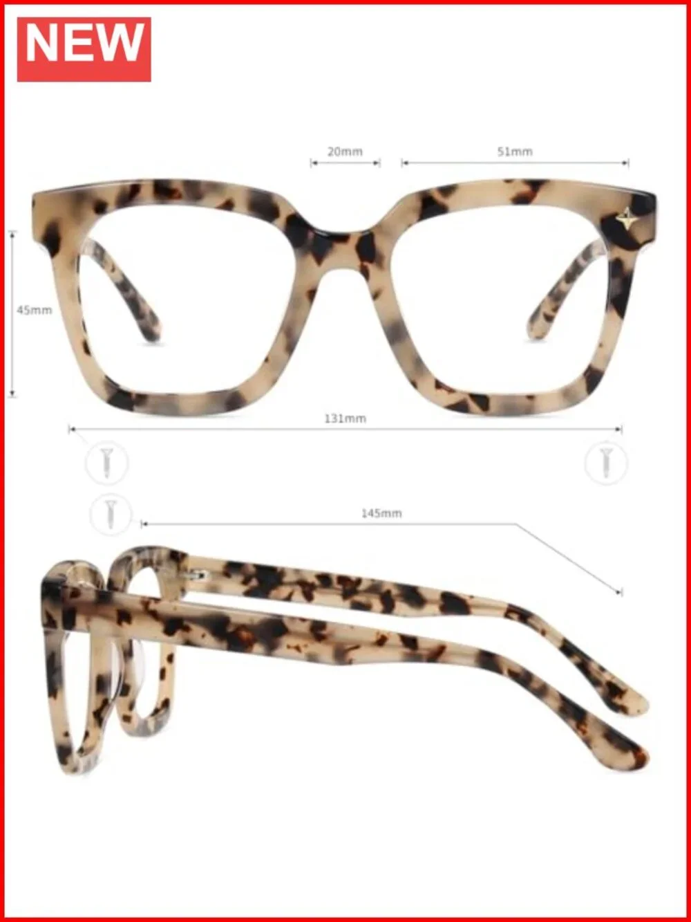 Oversized Blue Light Blocking Glasses UV Protection Computer Gaming Eyewear